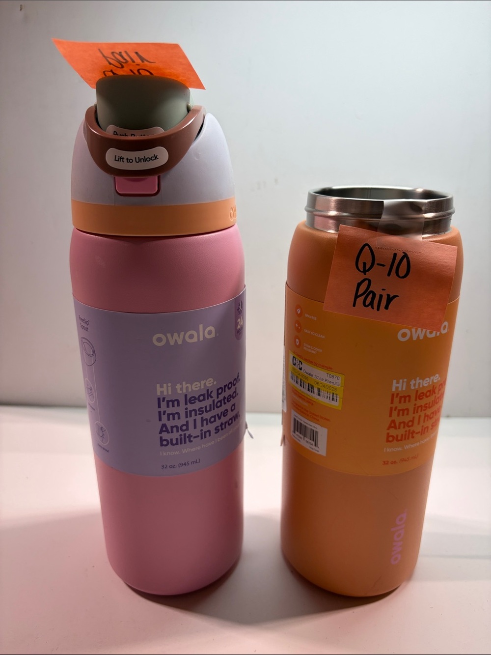 NEW Owala 32 oz FreeSip Water Bottle with Straw - Set of 2
